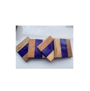 Sous-verre luxueux fait à la main en bois et résine unique pour la maison, la restauration, la vaisselle, qualité standard, logo personnalisé, sous-verre vintage - Product Image 1