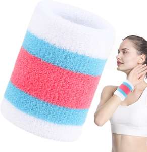 Pulsera deportiva para hombres y mujeres: banda para el sudor atlética de tela de rizo que absorbe la humedad para tenis, baloncesto, correr, gimnasio, - Product Image 1