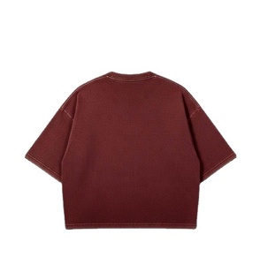 เสื้อยืดแขนสั้นทรงโอเวอร์ไซส์สไตล์วินเทจสำหรับผู้ชาย พิมพ์ลายตามสั่ง ผ้าฝ้าย 100% เสื้อยืดเปล่าแบบฟอกสี - Product Image 2