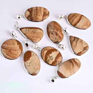 Hermosa imagen Colgantes de jaspe Diseño hecho a mano Regalo natural Plata CHRISTIAN Trendy 925 Colgante de plata esterlina para unisex. - Product Image 6