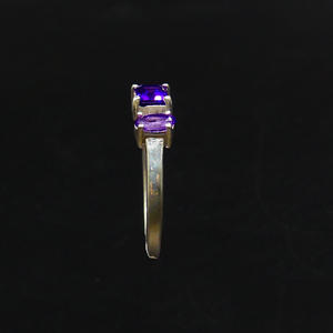 Wedding Wear 925 Sterling Silver Gold Plated Jewelry Amethyst Gemstone Women Wear Classic Ring - Product Image 6