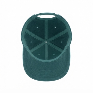 <b>Corduroy</b> Snapback Cap with Embroidered Front Panel Custom Logo Unisex Adjustable Casual Style Green <b>Hat</b> - Product Image 5