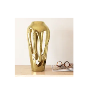 การออกแบบแจกันอลูมิเนียมละลายที่มีการออกแบบที่โดดเด่นและลายเส้นที่ทันสมัยของตกแต่งบ้านขายส่งตรงจากโรงงาน - Product Image 1