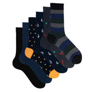 Calcetines Cortos de Algodón Cálidos para Hombre, 6 Pares, Estilo Deportivo Diario, Invierno, Talla Única, en Caja de Regalo con Logotipo en la Parte Inferior - Product Image 1