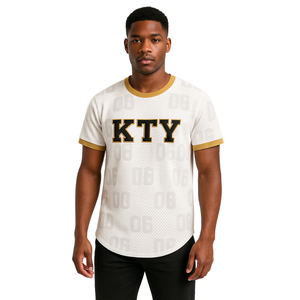 APA White 06 Pullover Jersey de béisbol 100% Malla de poliéster Alpha Fraternity Shirt con logotipos de apliques bordados personalizados - Product Image 1