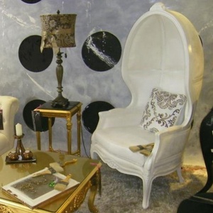 Canapés de salon de style français, chaise à baldaquin pour hôtel, chaise ballon en bois massif, chaise d'appoint antique pour mobilier de maison européen - Product Image 1