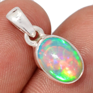 AAA+ Quality Natural Ethiopian Opal 925 Sterling <b>Silver</b> Pendant Jewelry with Certificate of Authenticity Cus-Jew142 - Product Image 1