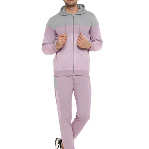 Ensemble de survêtement à capuche imprimé écologique pour homme, fermeture éclair intégrale, décontracté, respirant, léger, 100 % coton - Product Image 1