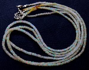 สร้อยลูกปัดโอปอลของเอธิโอเปียนธรรมชาติลูกปัดรูปทรงกลมเรียบสร้อยคอลูกปัดไฟสไตล์วินเทจขนาด19นิ้วของขวัญสำหรับเธอ - Product Image 1