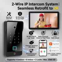 Sistema de Videoportero Hiwink 2K de 2 Cables, Teléfono Inteligente WiFi para Puerta con Identificación Facial, Huella Dactilar, NFC, Tuya, Alexa, 8 Monitores, IP65, para Viviendas