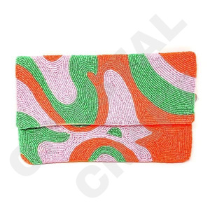 Bolso de mano de fiesta con cuentas personalizado verde y blanco, bolso de noche, bolsos de hombro de diseñador para mujer, monederos y bolsos de lujo para fiestas - Product Image 2