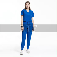 Ensemble de tenues médicales unisexes respirantes et extensibles, écologiques, style jogger, pour infirmières, uniformes d'hôpital, 100% coton
