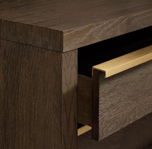 Mobilier de lit minimaliste moderne Table de nuit en bois de suar durable en teck et acajou de couleur naturelle pour chambre à coucher hôtel et villa-311010 - Product Image 6