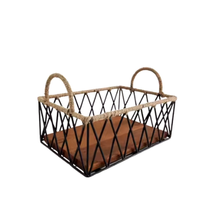 Panier de fruits en fer conçu classique élégant Couverts fabriqués à la main Tenant des organisateurs de stockage de cuisine Paniers de vente chaude - Product Image 1