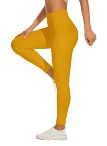 Leggings de calidad superior para mujer, mallas de yoga antiarrugas cómodas de material suave ligero antiencogimiento para mujer - Product Image 3