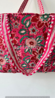 Sac fourre-tout matelassé en coton motif arc-en-ciel, grand format, à fermeture ouverte, élégant, motif uni, fait main, pour femme, toutes saisons
