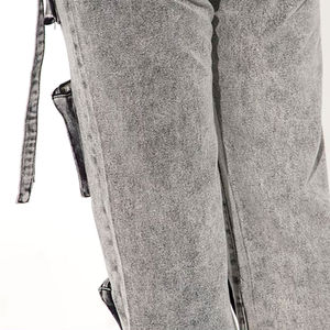 Luxurious <b>Denim</b> <b>Trousers</b> with a Relaxed Fit for Women Baggy Cargo Pants Featuring 8 Convenient Pockets Streetwear Fashion pant - Product Image 6