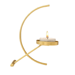 Bougeoir en métal aluminium unique Vaisselle en métal antique pour la maison Noël mariage et fête Supports décoratifs - Product Image 1