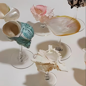 Gobelet à vin coquillage élégant fait à la main conque naturelle pétoncle tasse à la mode fête Bar décoration en gros - Product Image 1