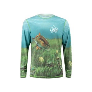 Chemise de pêche à manches longues UPF 50 personnalisée pour hommes sweat à capuche de protection solaire à séchage rapide avec masque facial design camouflage - Product Image 1