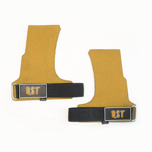 Agarres de Gimnasio de Cuero Antideslizantes con Logotipo Personalizado y Cierre de Hebilla para Protección de la Palma en Levantamiento de Pesas, Dominadas y Peso Muerto - Product Image 2