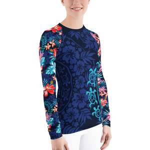 Hot Selling Rash Gaurds For Adults Custom Floral All Over Printed Full Sleeve Crew Neck Rash Guards on Very Cheap Prices - Product Image 1
