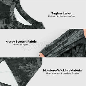 Nouvelle arrivée Design personnalisé chemises de pêche par sublimation 100% polyester chemises de pêche légères - Product Image 5