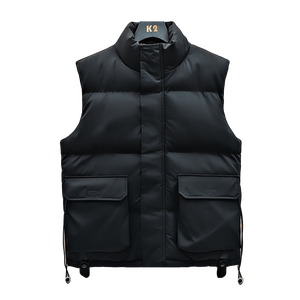 Logotipo personalizado invierno cálido costura chaleco hombres más terciopelo a prueba de viento impermeable cremallera bolsillo casual moda algodón chaleco - Product Image 1