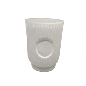 Custom Hot-Selling Trendy Cylindrical High-Quality Handmade Multi-Purpose Home Decor <b>Empty</b> Small Matte White Glass Candle Holder - Product Image 6