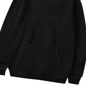 Classic <b>Black</b> Pullover Hoodie Unisex Cotton <b>Fleece</b> Hooded Sweatshirt Winter Casual Streetwear Basic Style Wholesale Supplier - Product Image 6