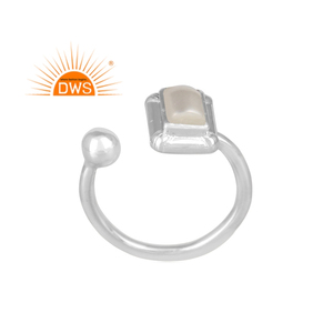 Design fait à la main 925 argent Sterling fin perle naturelle bague réglable bijoux pour femmes cadeau pour elle - Product Image 1