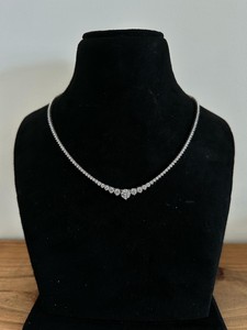 Collar de tenis Riviera con diamantes de corte redondo graduado de 7.00 ct, color EF, claridad VVS, diamantes cultivados en laboratorio en oro macizo de 14K, para uso diario, ideal para regalo. - Product Image 4
