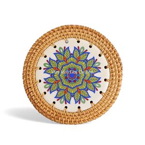 Posavasos de Ratán Hecho a Mano Estilo Bohemio con Acabado Natural para Tazas, Jarras y Vasos, Uso en el Hogar, de Vietnam - Product Image 2