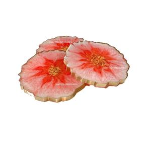 Dessous de verre artisanaux en résine artificielle Grands prix pour sous-verres époxy Inde avec sous-verres à fleurs en résine - Product Image 3