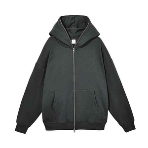 Sweat à capuche personnalisé des fabricants pour hommes 100% coton à bas prix quantité minimale de commande Sweats à capuche thermiques à fermeture éclair pour les saisons d'hiver - Product Image 2