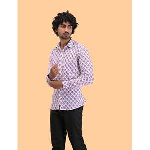 Chemise décontractée pour homme en coton imprimé à manches longues, motifs floraux et à pois sur tissus popeline et oxford, fabrication ODM - Product Image 4