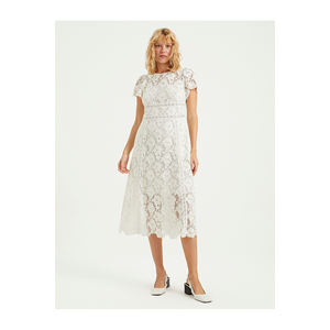 Robe mi-longue en dentelle BGN avec accessoires à rayures, robe de bal élégante S23D457 - Product Image 1