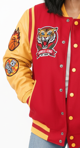 Chaqueta Universitaria de Béisbol con Logotipo Personalizado del Fabricante OEM, Chaqueta Varsity con Mangas de Cuero para Hombre, Bordado de Alta Calidad - Product Image 3