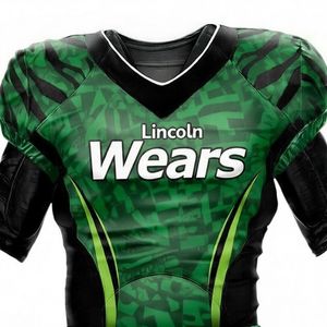 LINCOLN WEARS Hafif Nefes Alabilen Kısa Kollu Özel Amerikan Futbolu Forması Büyük Beden Yüksek Kalite Yeni Stil Düz Renk - Product Image 4