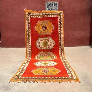 พรมโมร็อกโกแท้ ทำมือจากขนสัตว์ ลายเบอร์เบอร์แบบดั้งเดิม สไตล์วินเทจและโมเดิร์น สำหรับตกแต่งบ้าน - Product Image 1