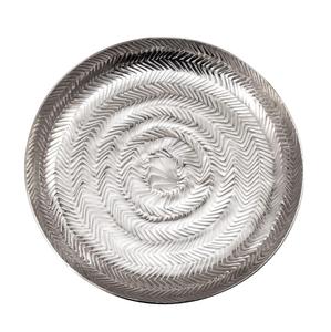 Elegante bandeja de metal dorado, técnica artesanal para cenas formales y ocasiones especiales, fabricada en la India - Product Image 1