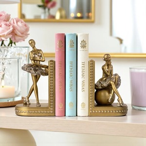 Porte-livres décoratifs en métal doré en forme de danseuse du ventre, idéal pour offrir en cadeau, pour le bureau à domicile, le bureau, la table d'étude et l'étagère - Product Image 5
