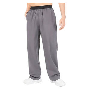Vente en gros de pantalons pour hommes personnalisés avec cordon de serrage pantalons de survêtement baggy à jambes droites pantalons de survêtement confortables en coton uni avec logo vierge pour la salle de sport - Product Image 1
