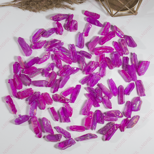 Venta al por mayor de mini puntos de cuarzo aura de color rosa natural, cristales curativos semipreciosos para decoración y meditación a bajo precio. - Product Image 4