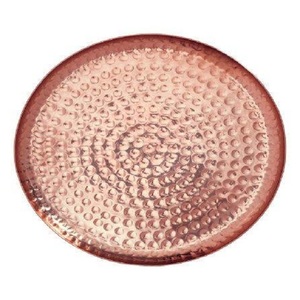 Bandeja de metal redonda moderna en esmalte negro hecha de hierro y latón - Product Image 4