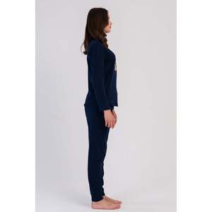 ชุดนอน KADIN P.SUPREM O YAKA UZUN KOL ETEGI OVAL MANSETLI PIJAMA TAKIM - สีกรมท่า - สีกรมท่า - Product Image 4