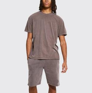 Men's Oversized Shorts and t <b>Shirt</b> Set Custom logo Blank Acid Wash Vintage T-<b>shirt</b> and Shorts Set for Men - Product Image 5