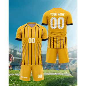 เสื้อฟุตบอลอเมริกันสีเหลือง ตัดเย็บอัตโนมัติ เสื้อฟุตบอลผู้ชาย สกรีนชื่อและหมายเลขได้ สวมใส่สบาย ระบายอากาศได้ดี - Product Image 5