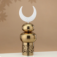 Ensemble de 3 minarets en métal au design luxueux en acier inoxydable avec couvercle en croissant de lune