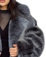 Manteau long en fausse fourrure gris pour femmes, luxueux, épais, en peluche d'hiver, doux, chaud, long, veste moelleuse, vêtements d'extérieur tendance pour femmes